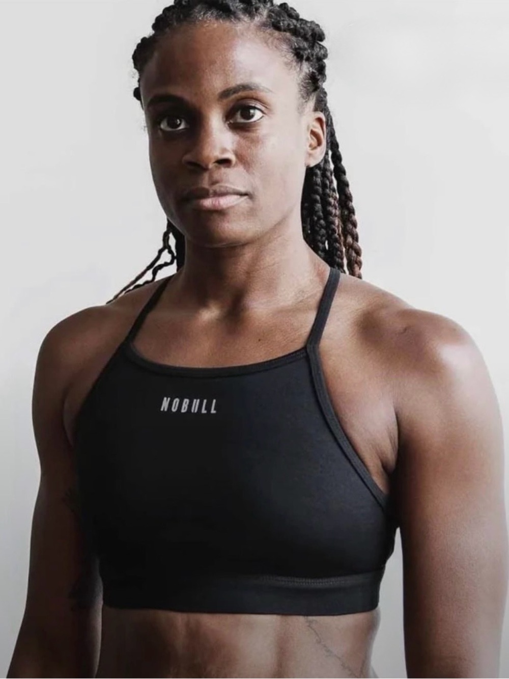 NEW Nobull high neck matte sports bra tank tops S strappy open bank